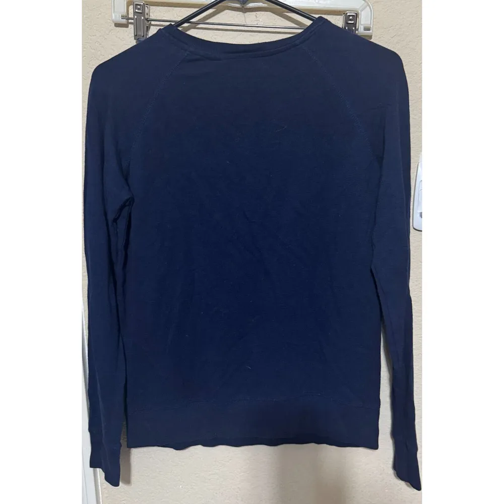 Kersh Rhinestone floral Sweater navy blue Long Sleeve Womens S cotton modal soft - Image 4