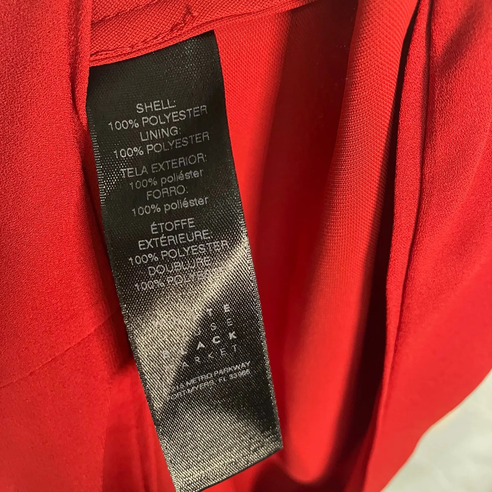 White House Black‎ Market Red Dress Womens 4 Flowy Open Sleeves Cocktail Wedding - Image 4