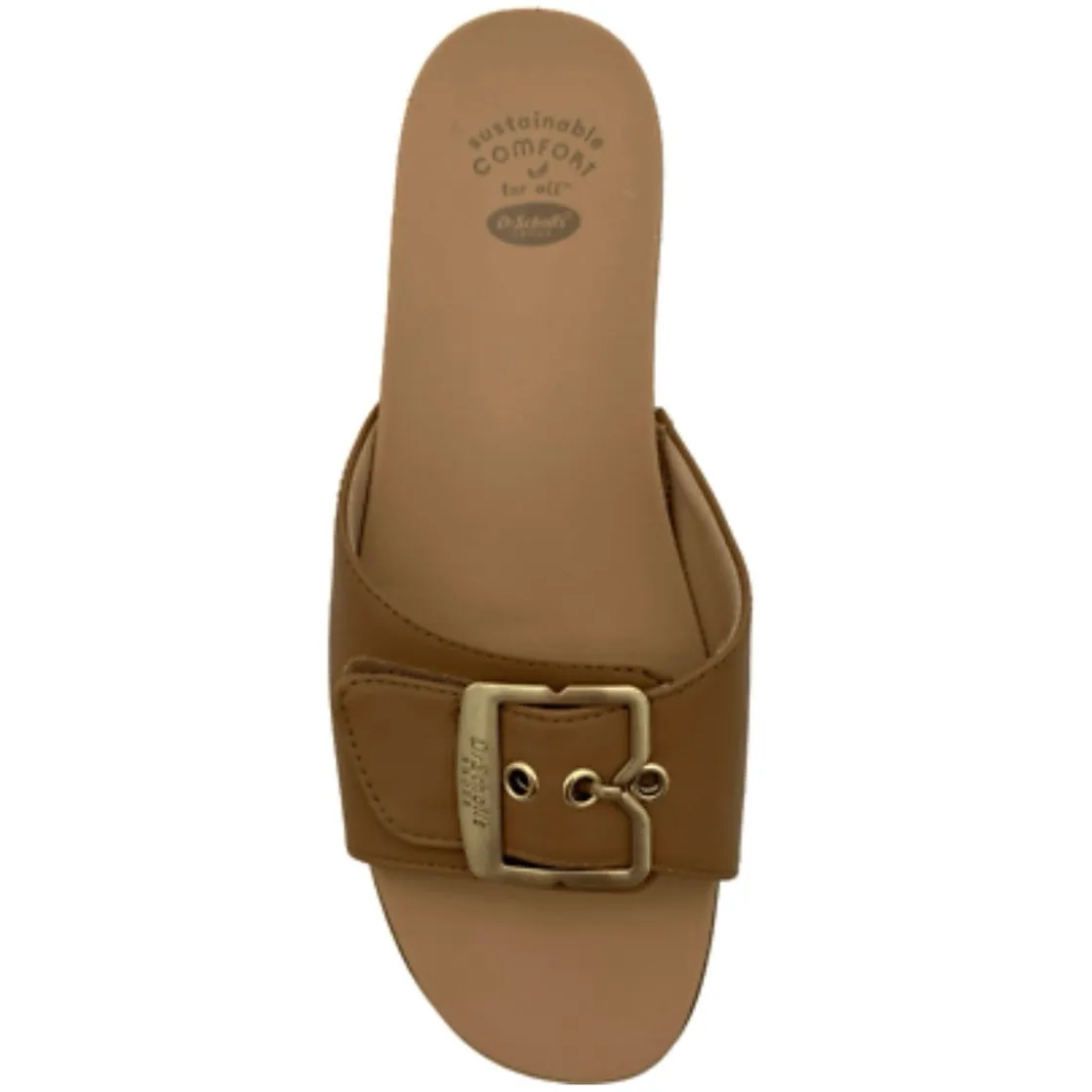 Dr Scholl’s Iconic Bockle Sandals Get it Movin Honey Velcro Slide Brown Gold 9 - Image 2