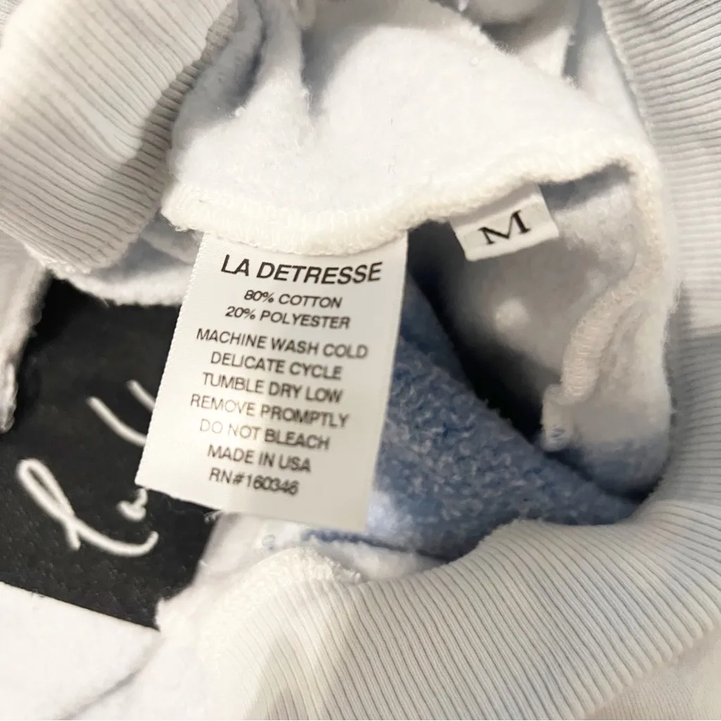 NWT LA DETRESSE Acid Drop Vinca Acid Wash Distressed Sweatpants Blue Medium - Image 5