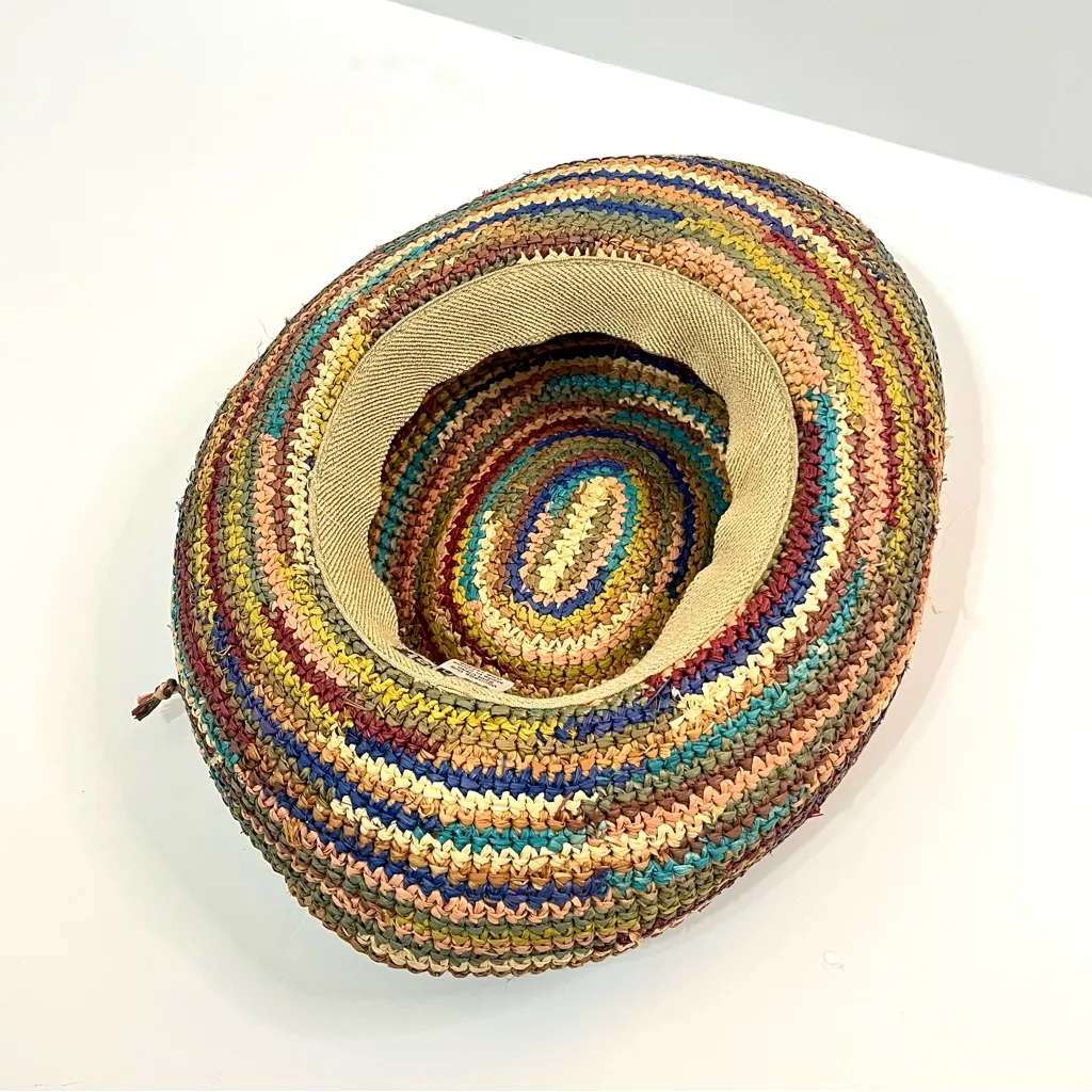 San Diego Hat Company Multicolor Woven Straw Hat Blue - Image 4