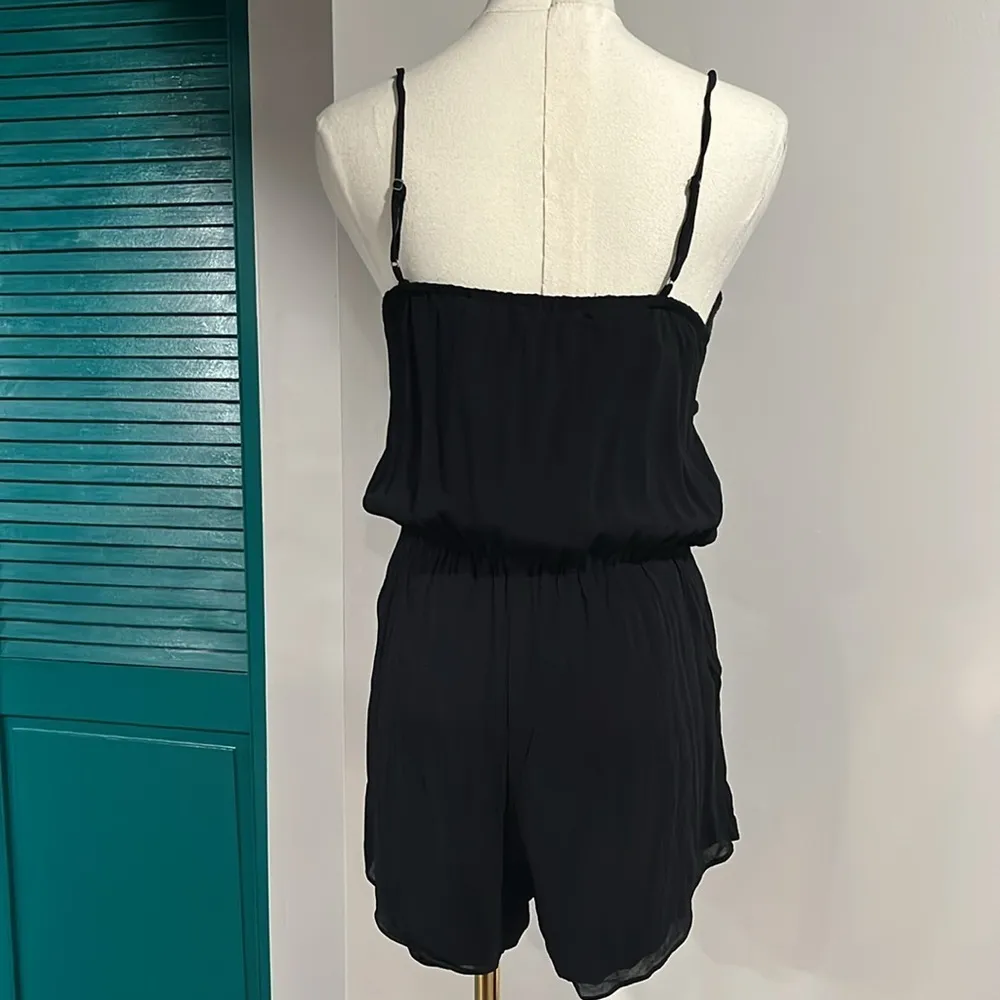 Rory Beca boho Black Sleeveless Romper with ball tassels - S - Image 4