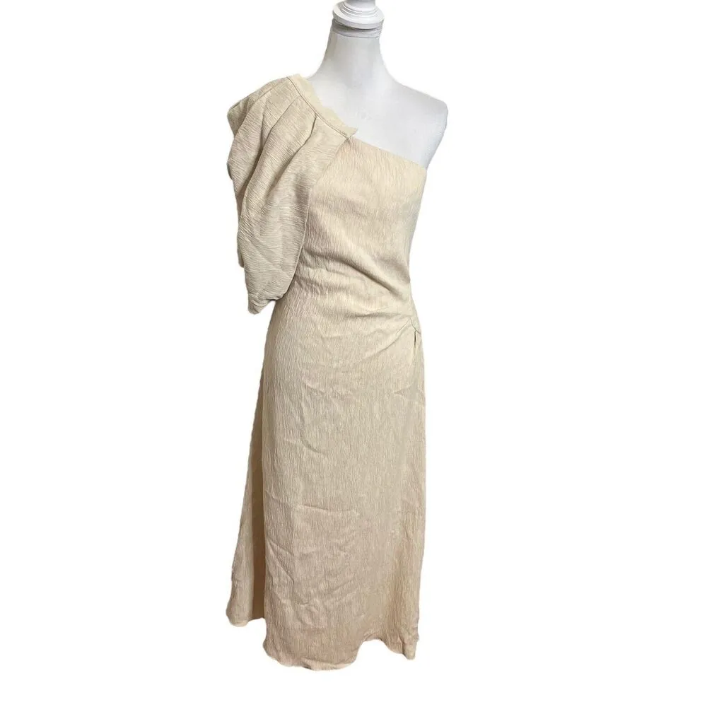 Johanna Ortiz Sea Island One Shoulder Crepon Convertible Midi Dress Size 6 Flaws - Image 3