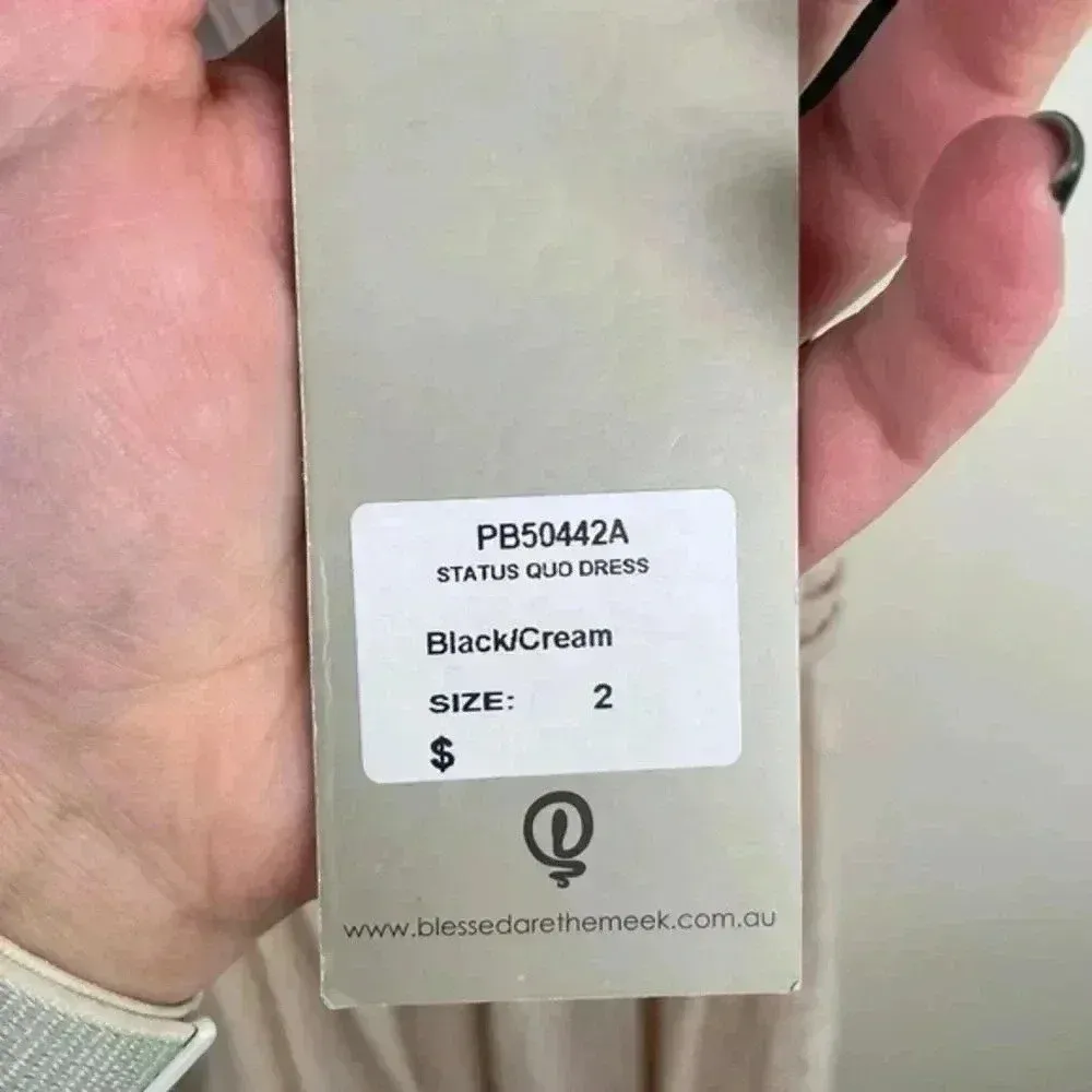 Bless'ed Are The Meek Black And Cream Status‎ Quo Cutout Mini Dress Size 2 - Image 9