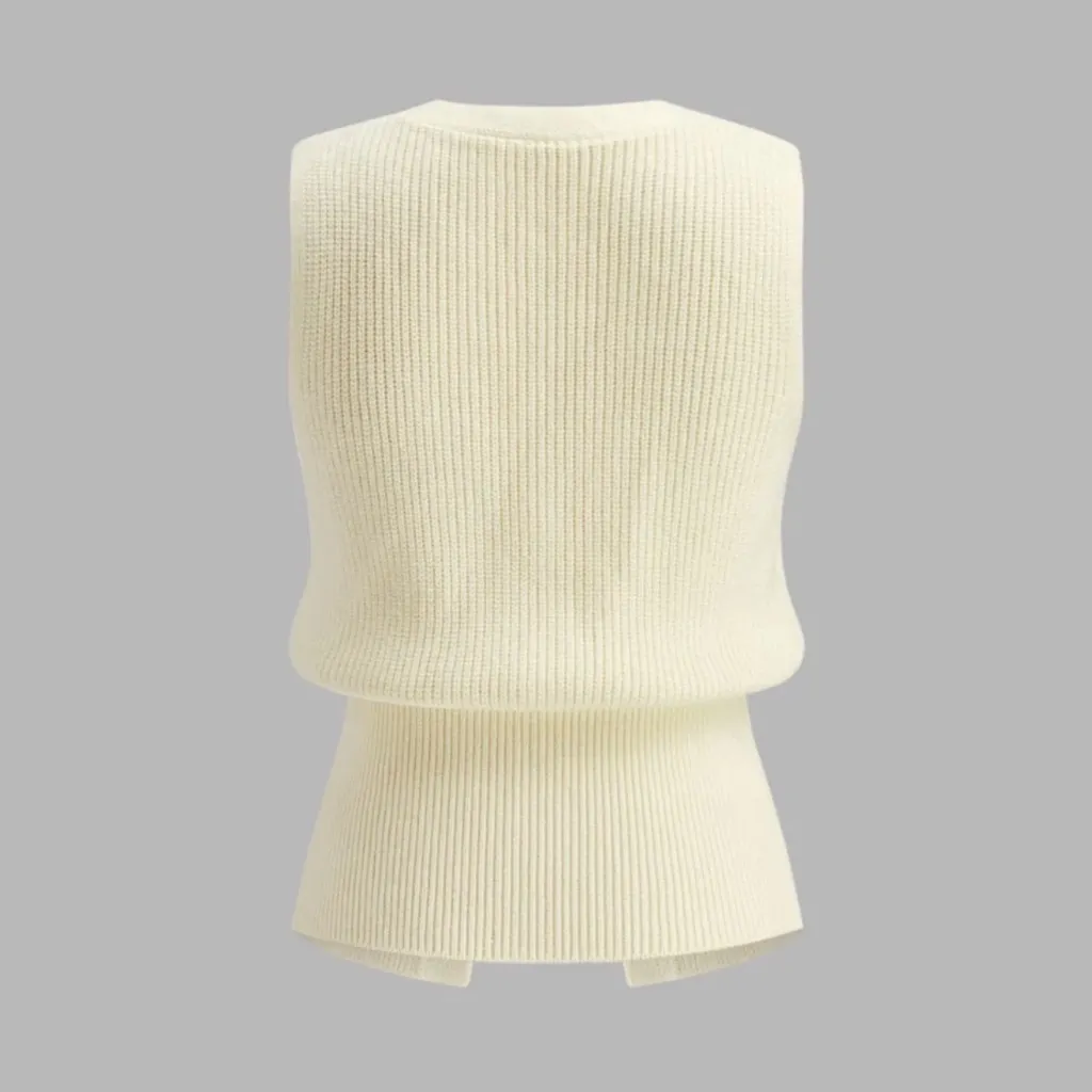 Commense Metal Buckle Waisted Sweater Vest size L Size L - Image 2