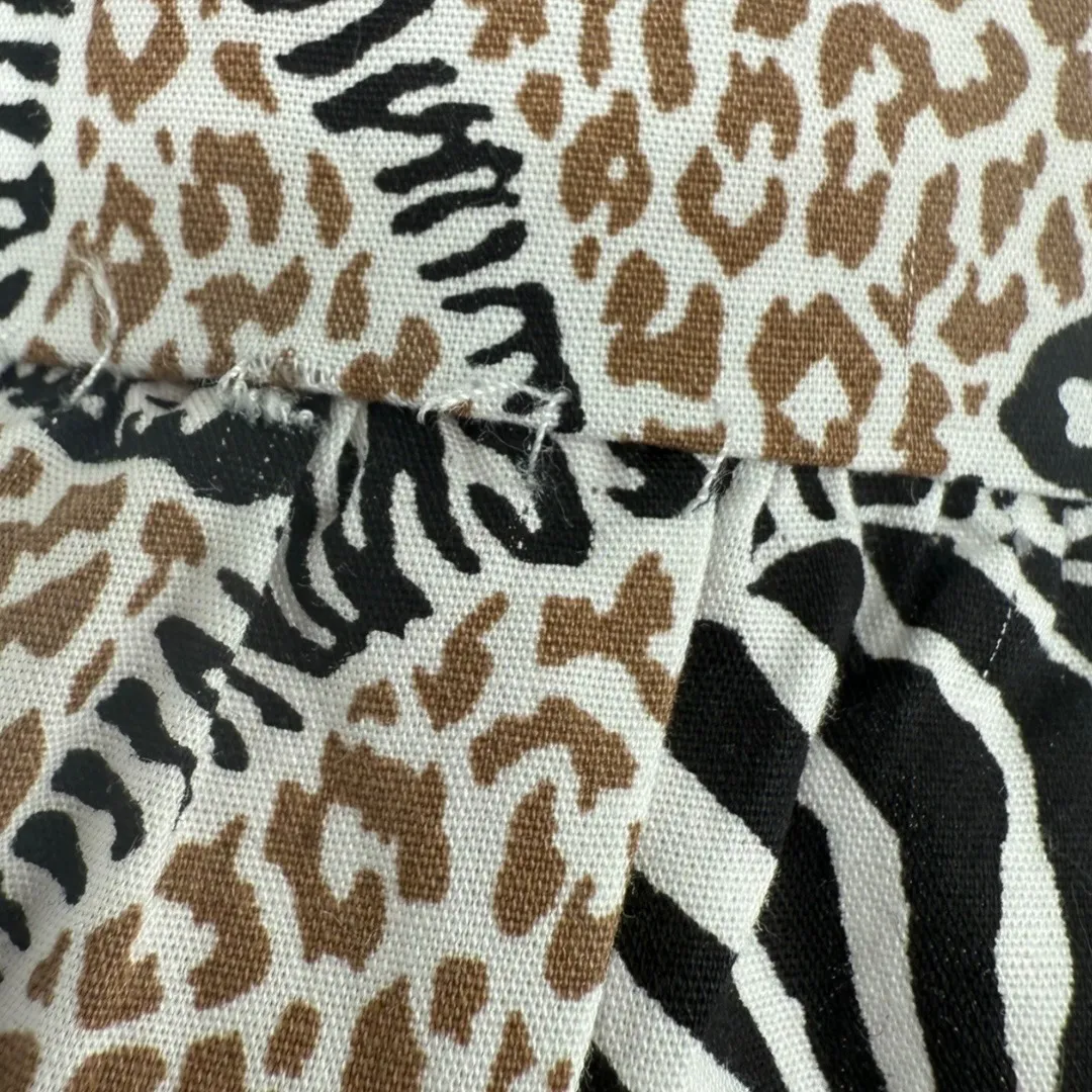 J.Crew Animal Print Novelty Zebra Leopard Long Sleeve Tiered Mini‎ Dress Size XS - Image 16