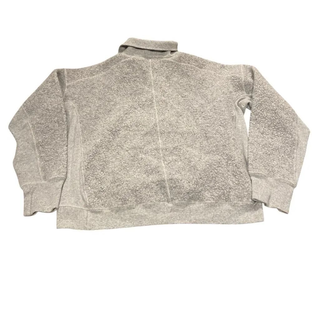 Lululemon Women’s‎ 6 Stand Out Sherpa 1/2 Zip Fuzzy Pullover Gray Cozy Winter - Image 10