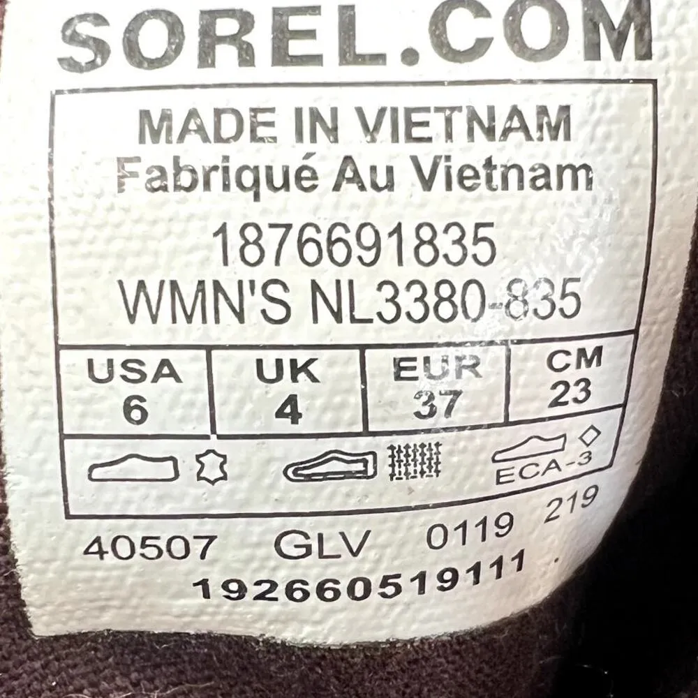 Sorel Cate Booties Suede Leather Carnelian Red Size 6 Waterproof Two-Tone Casual - Image 3