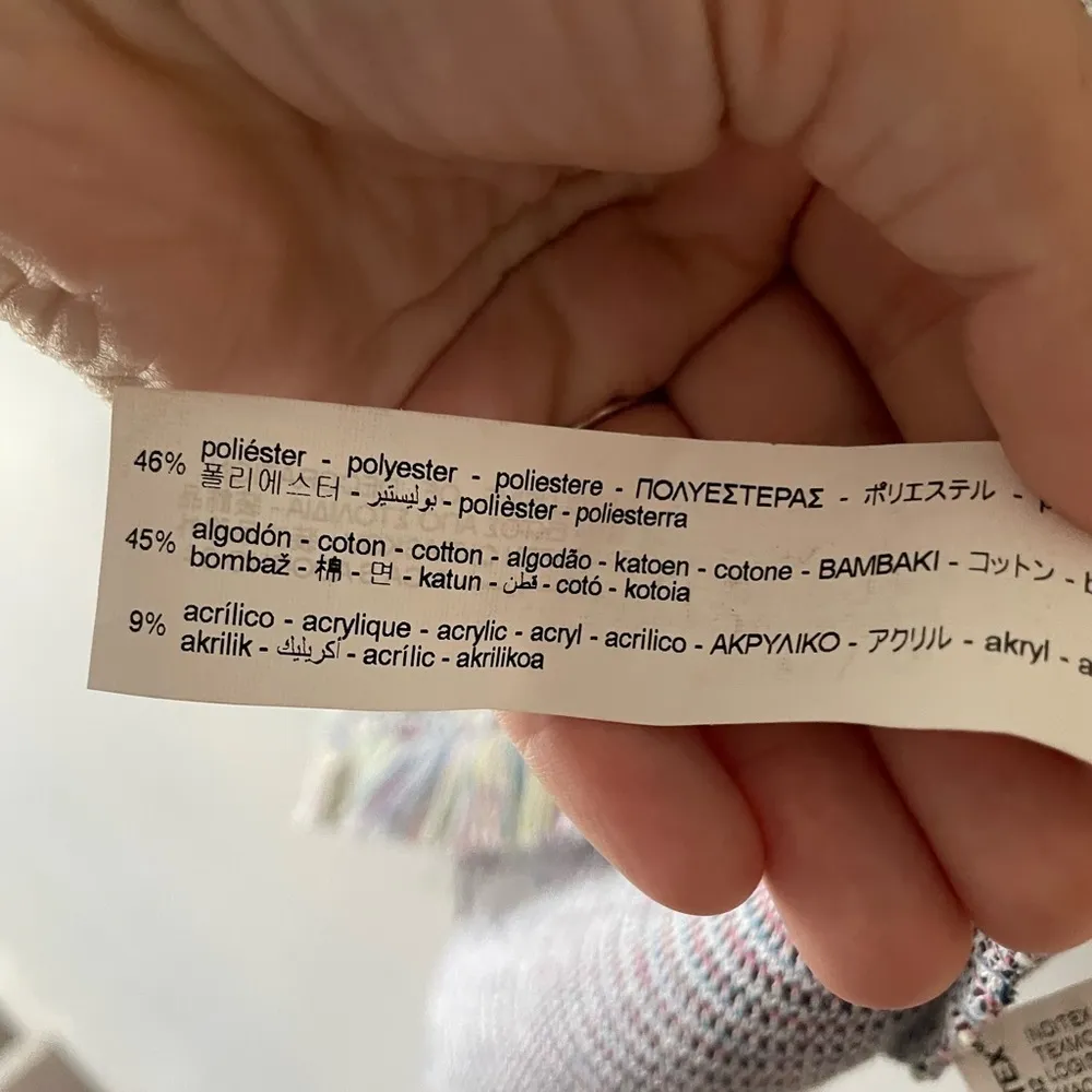 Zara Tweed Rainbow Frill Dress with Pearl Detail - Image 7