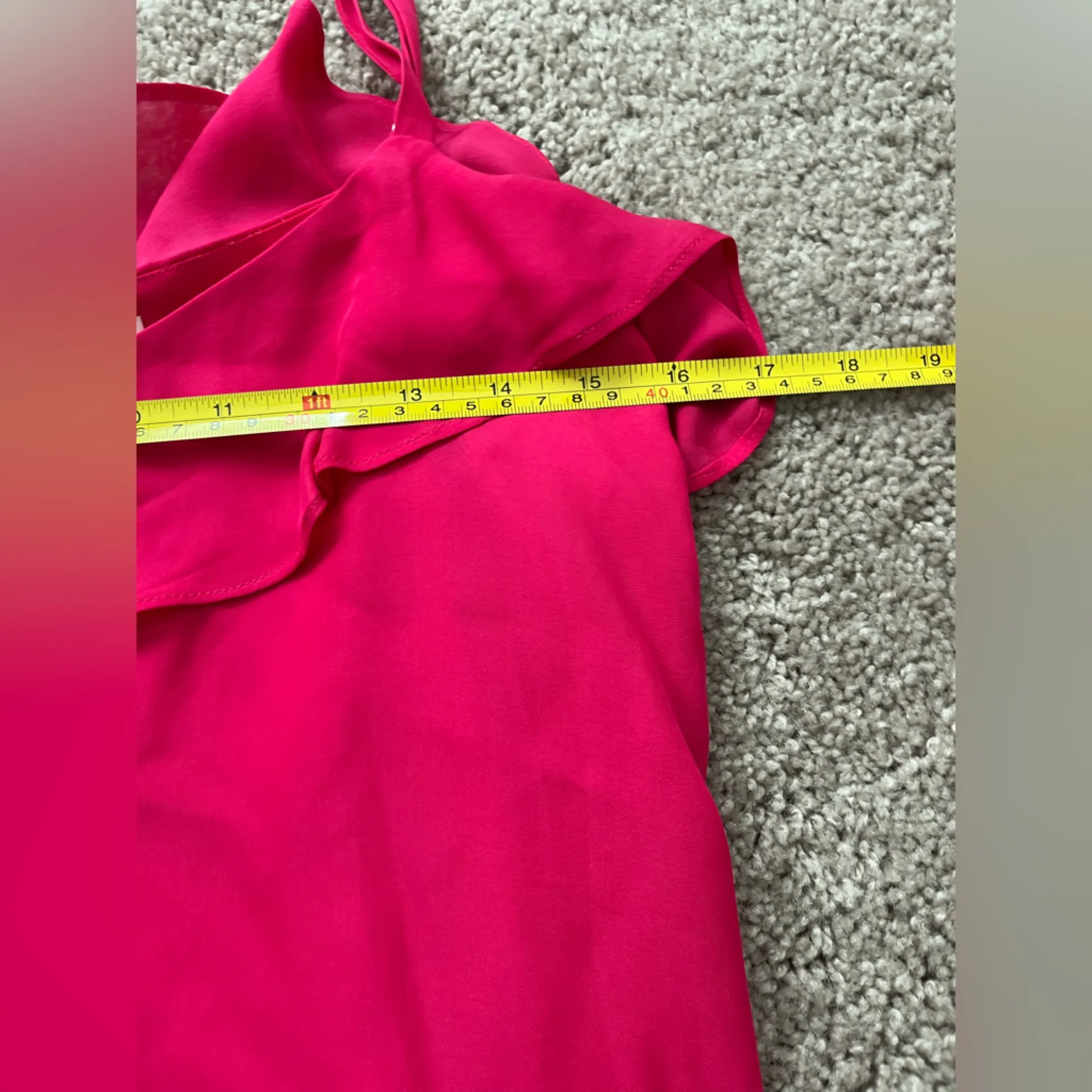 Parker | Rose Pink Ruffle Silk Blouse Tank - Image 7