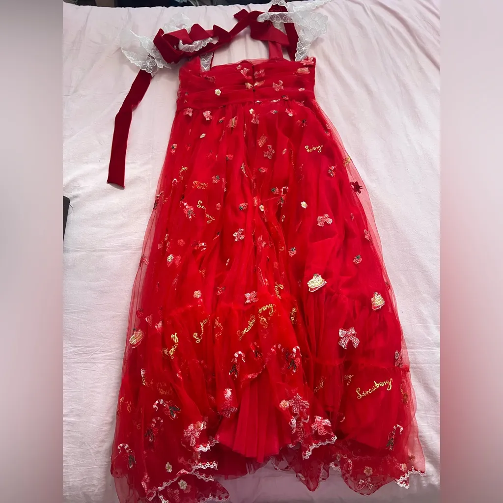 Fairy Tong London Strawberry Sweets Red Princess Dress Size L - Image 6