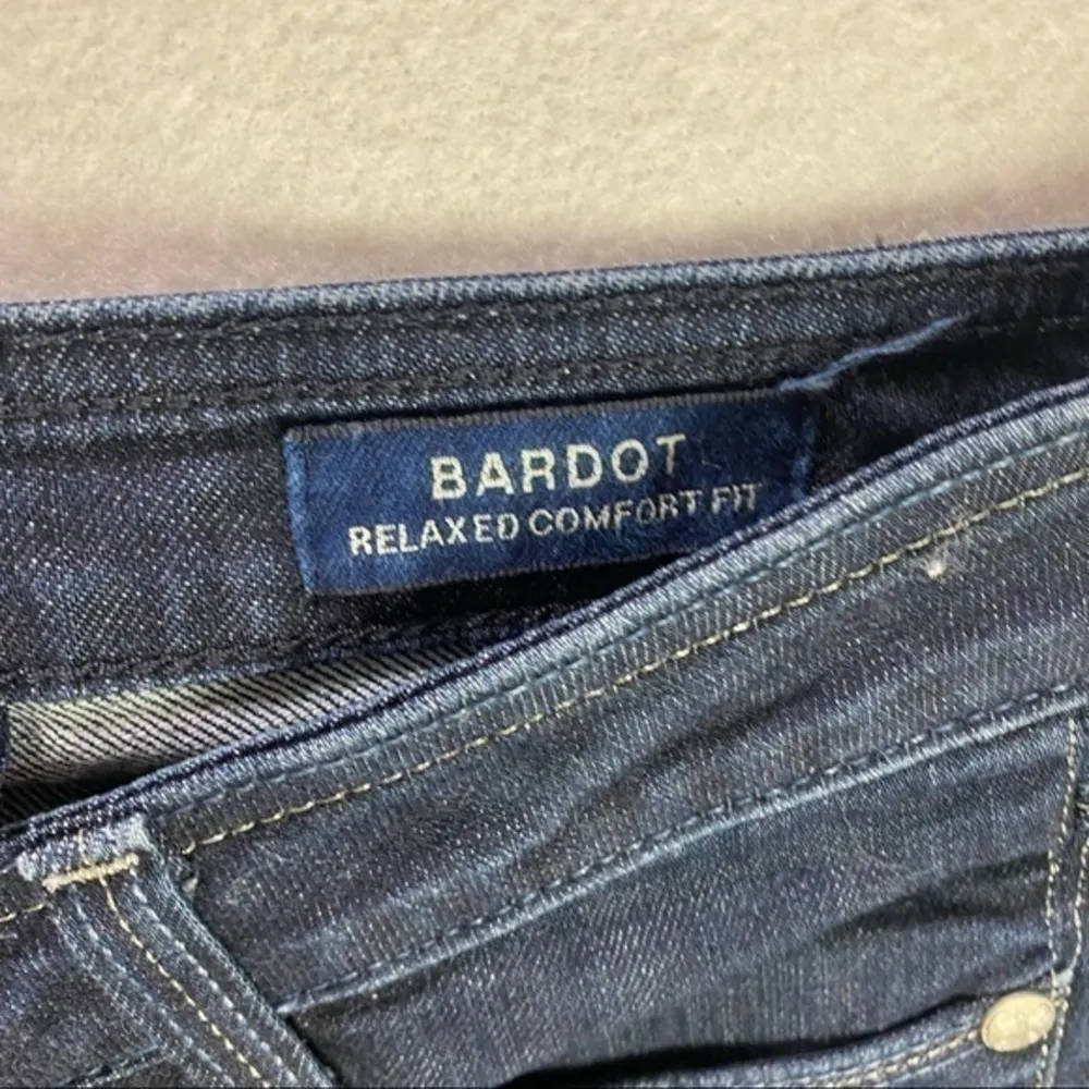 Pur Bardot Stretch Dark Wash Denim Relaxed Comfort Fit Jean Blue Size 27 - Image 4