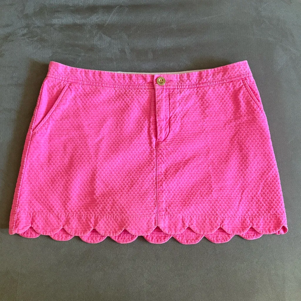Lilly Pulitzer Colette Scallop Hot Pink Women Skort size 12 - Image 2