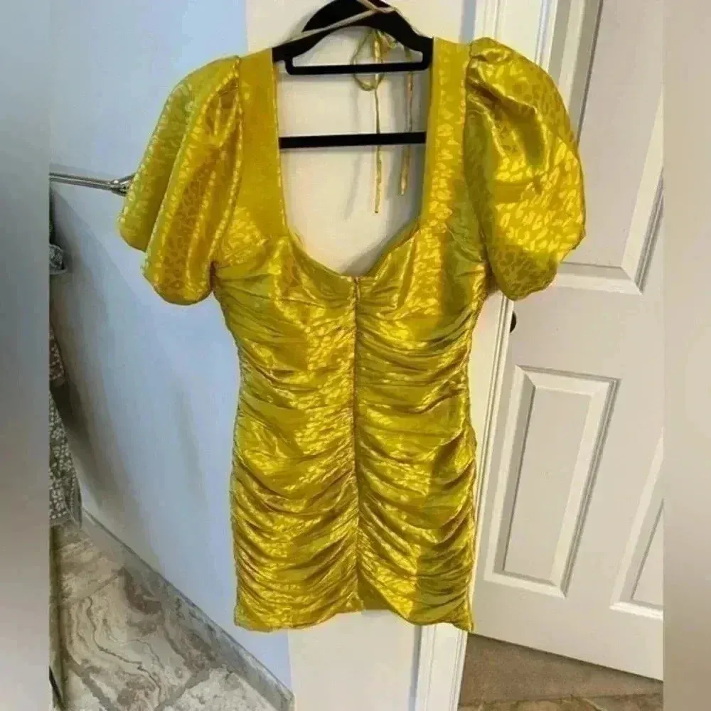 NWOTAdelyn Rae Nissa Puff Sleeve Dress (Contemporary), Honeycomb, Size: S - Image 3