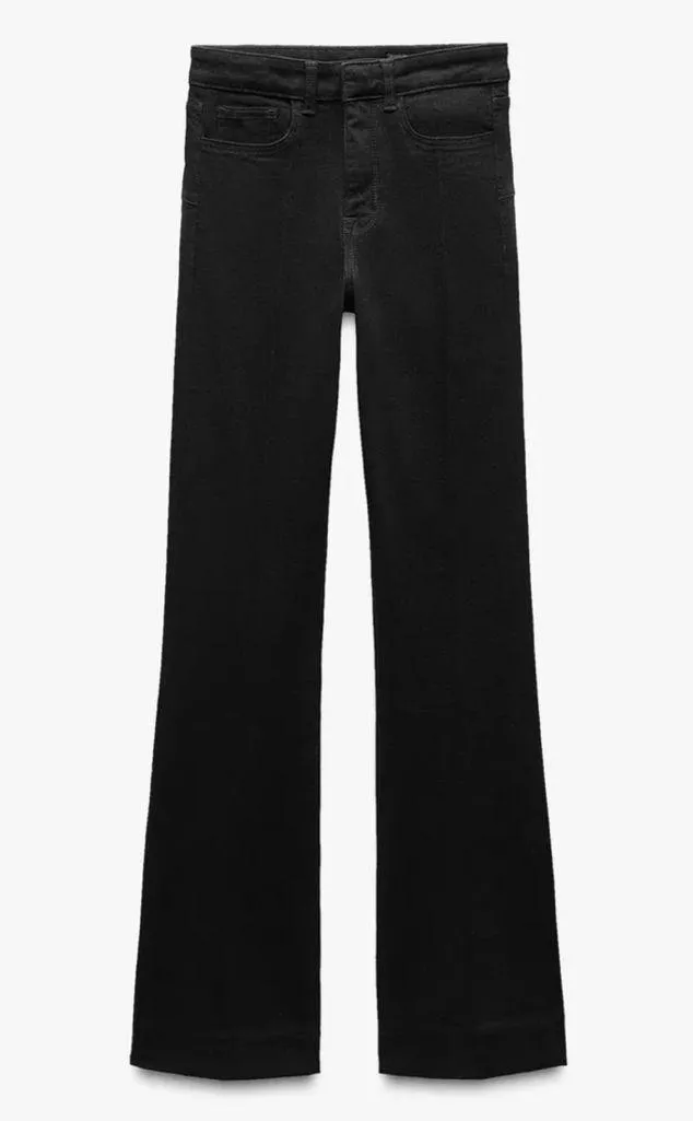 Zara NWT black mid rise bootcut flare leg jeans - Image 3