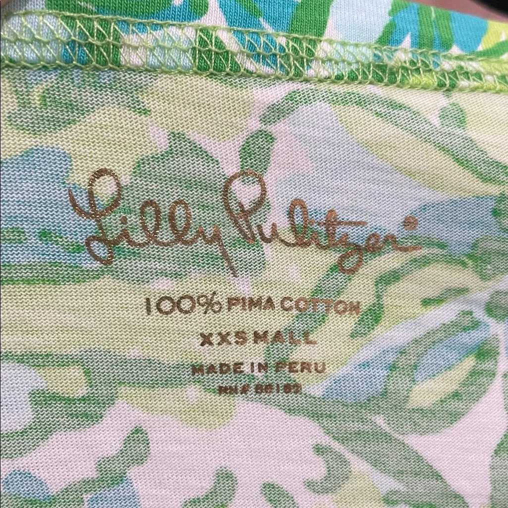 Lilly Pulitzer Green Pima Cotton Parrot Palmetto Dress Size XXS NWOT - Image 7