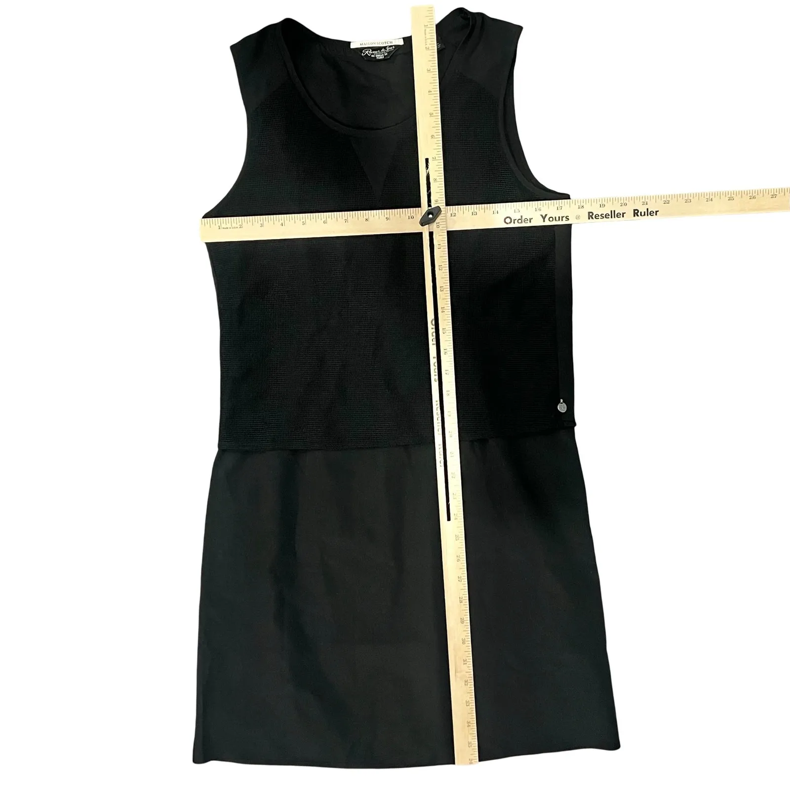 Maison Scotch Black Layered Sleeveless Round Neck Pullover Shift Dress sz 1 / S - Image 3