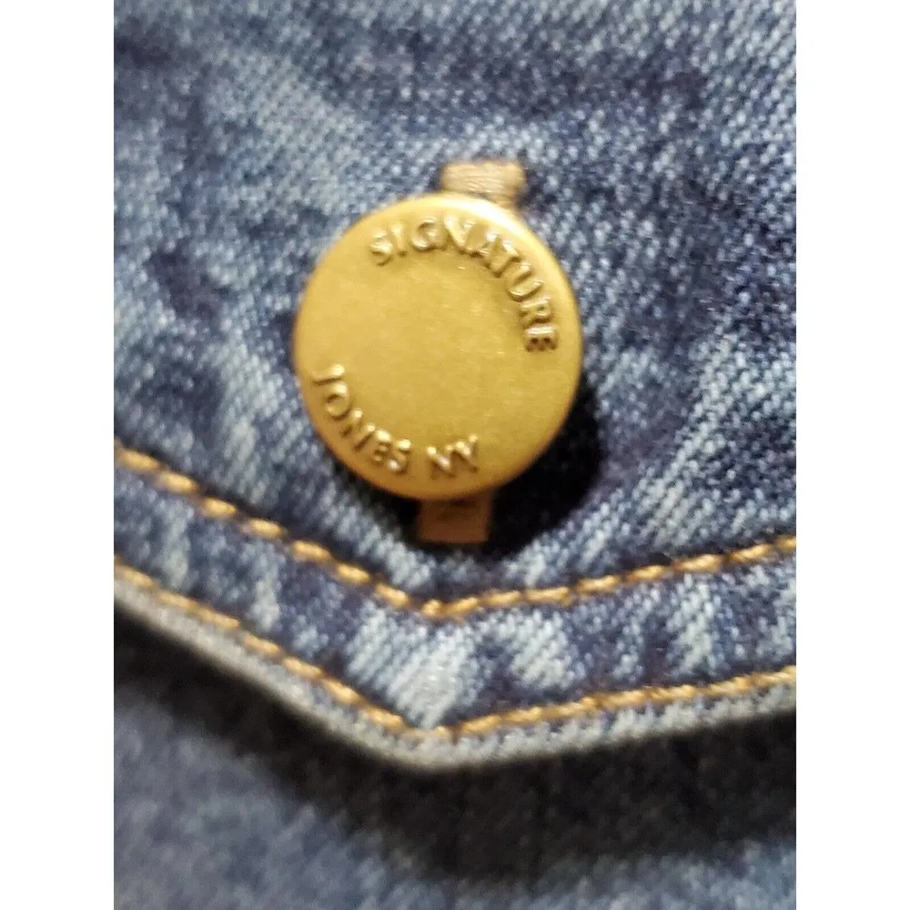 Jones NewYork Women's Denim Blue Long Sleeve Buttons Front Casual Jeans Jacket S - Image 7