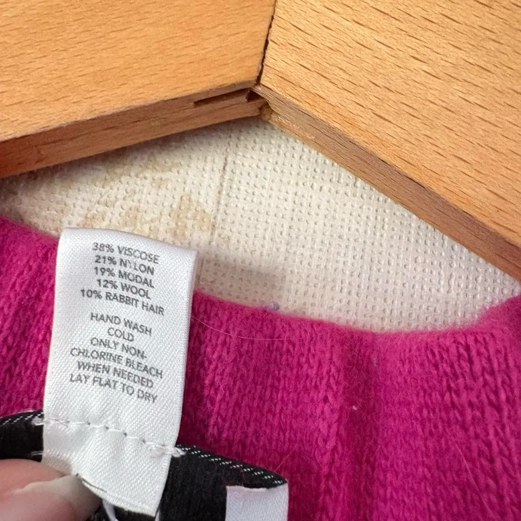 Vintage y2k pink Ann Taylor Loft wool rabbit hair cap sleeve cardigan sweater S - Image 6