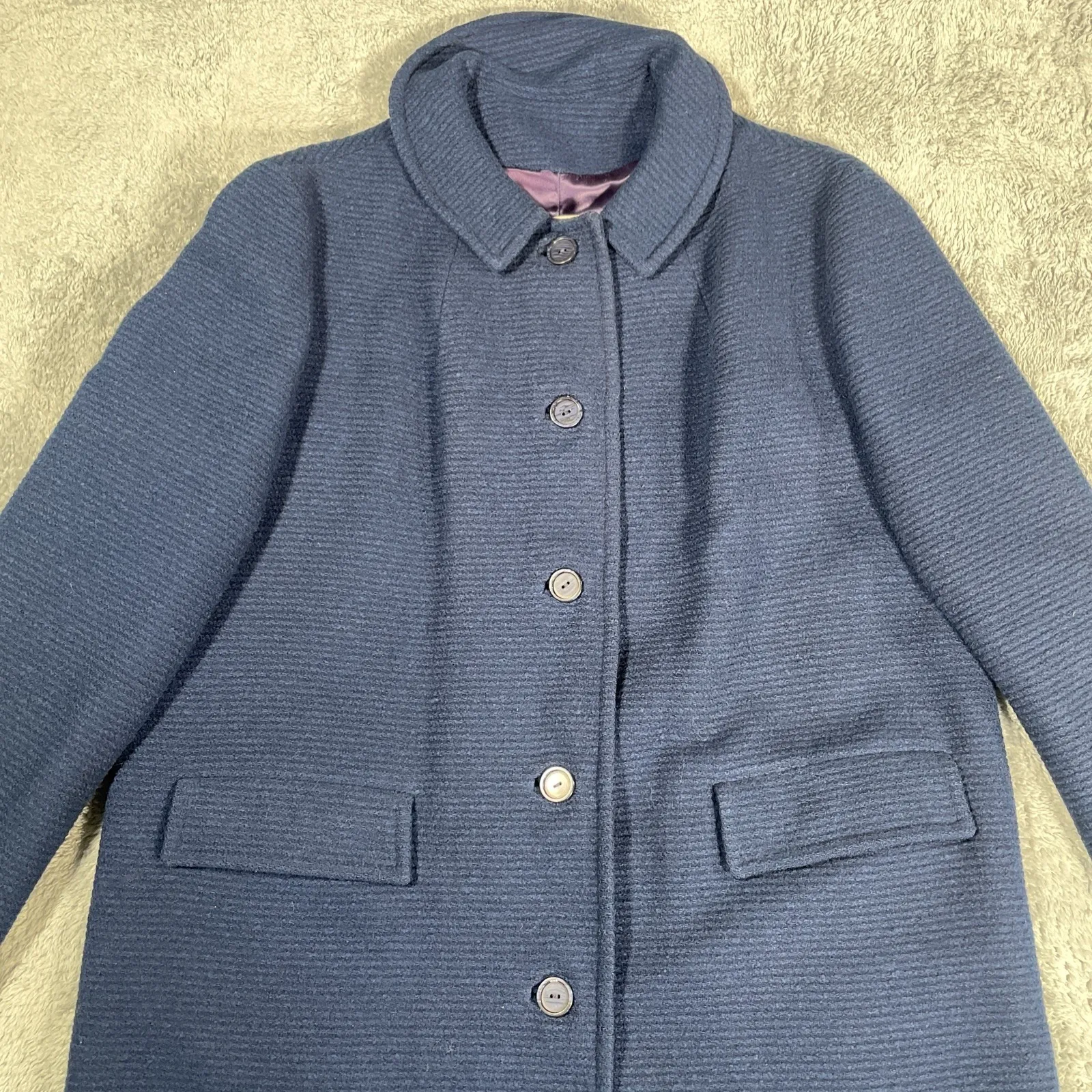 VTG Pendleton Women's Pea Coat Jacket SZ M/L Navy Blue Wool USA 1960s - Image 2