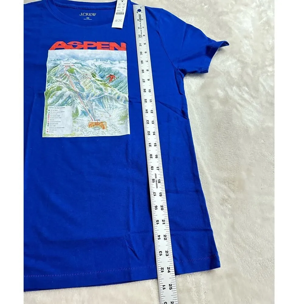 J.Crew Aspen Graphic T-Shirt Women's XS Blue Short Sleeve Crew Neck NWT - Image 7