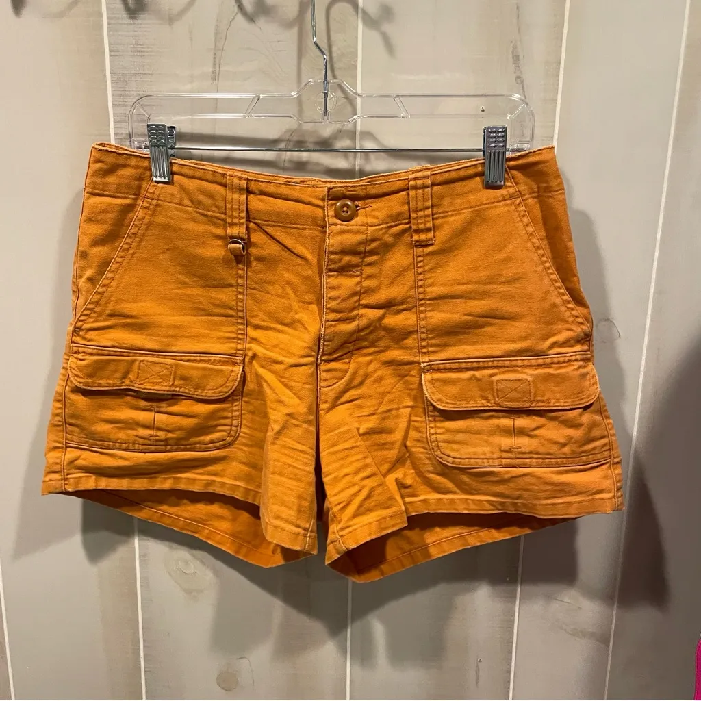 Cute pumpkin spice Y2K cargo shorts cotton canvas GH Bass Orange Size 10 - Image 8