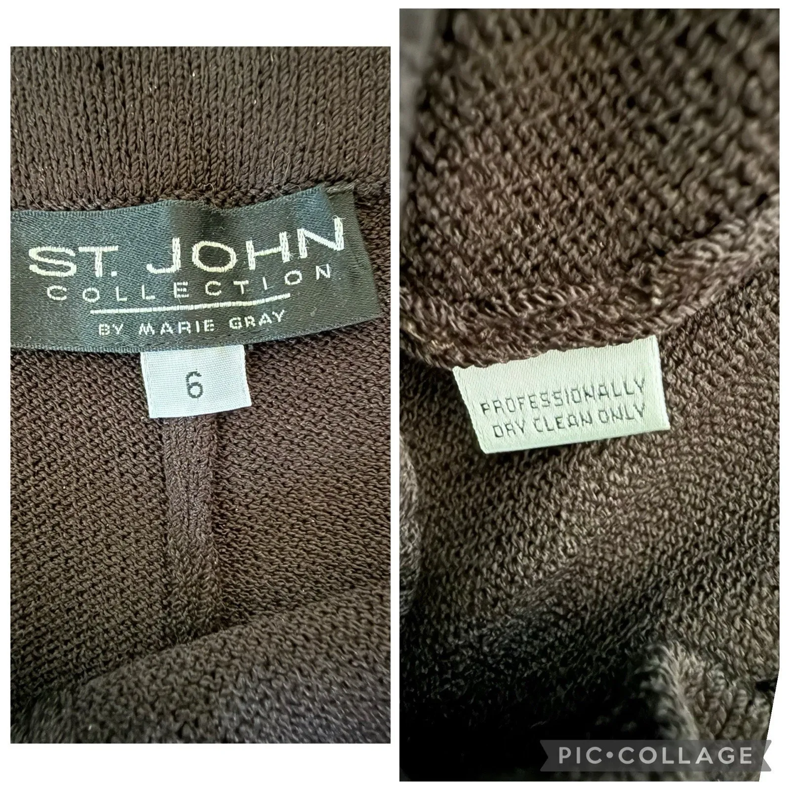 St John Santana Knit Pants Size 6 Brown Wide Straight Leg Quiet Luxury Capsule - Image 6