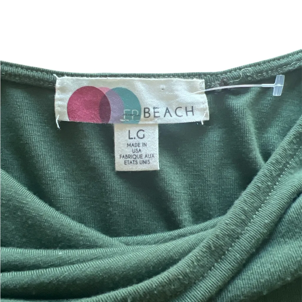 NWOT Free People Beach Chic‎ Forest Green Long Sleeve Open Back dress size large - Image 6