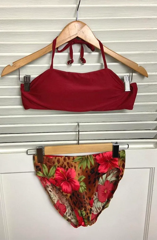 St Johns Bay MD Hibiscus red high waist Tankini - Image 2