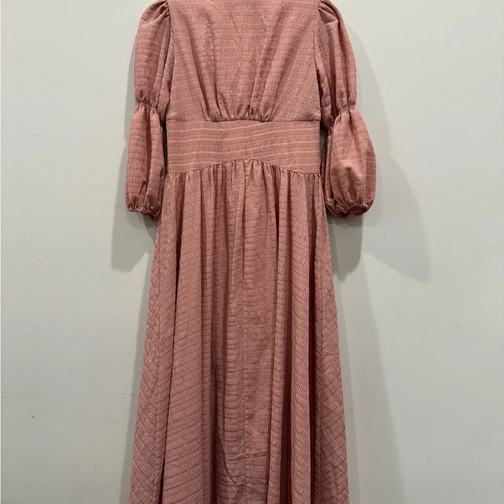 Anthropologie O.P.T. Massaya Midi Dress Dusty Rose Peasant Cottagecore Prairie S - Image 5