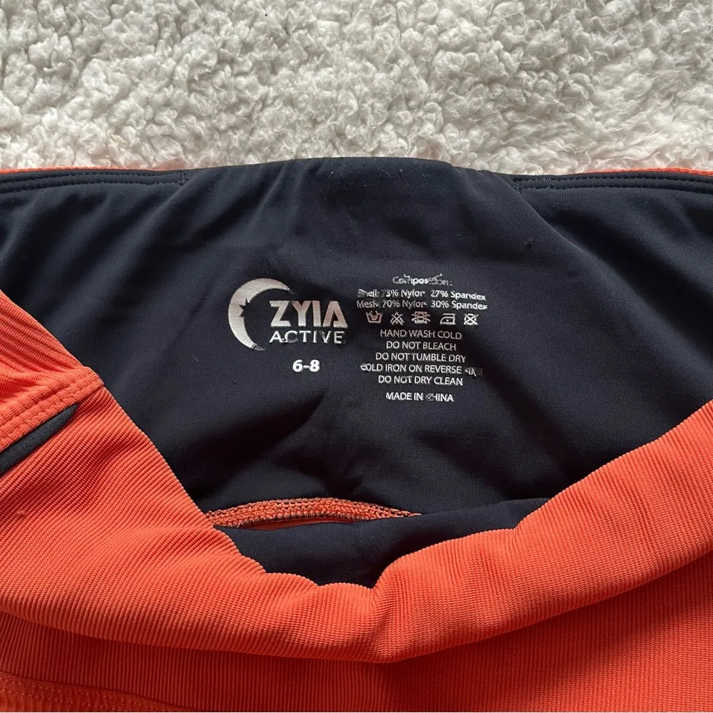 Zyia Active Women’s Burnt Orange Ribbed Premium 7/8 Leggings 24” Size 6-8 - Image 16