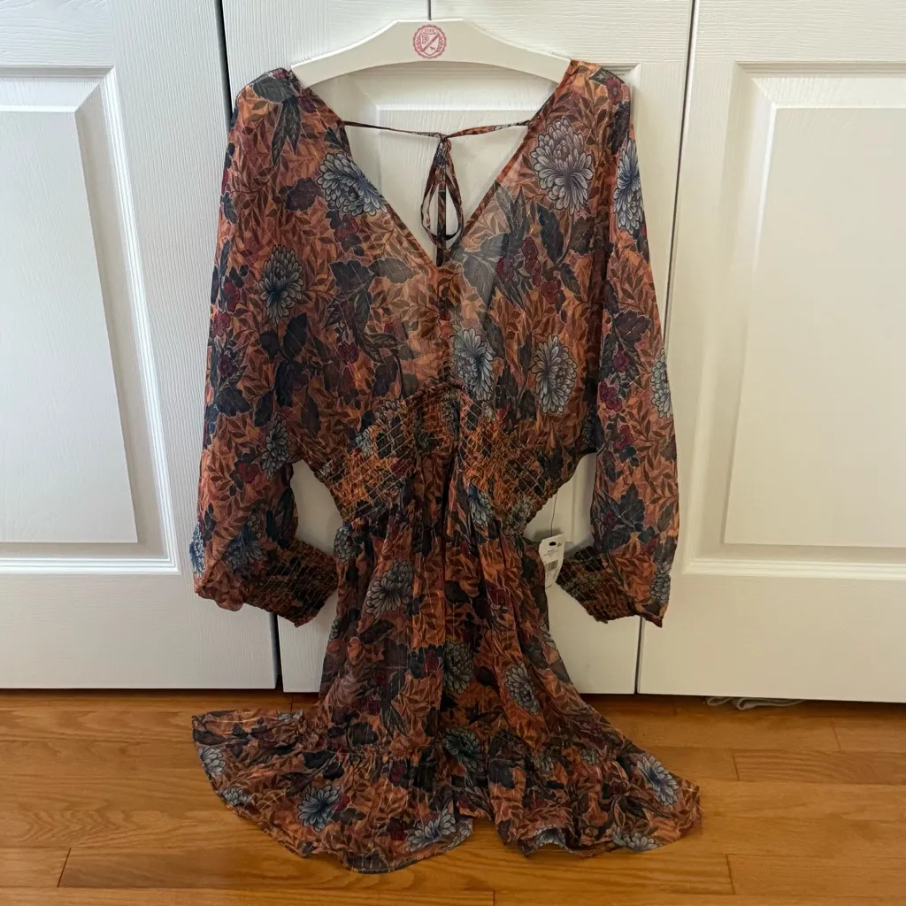 Amoressa By Miraclesuit Rhiannon Tango Floral Beach Coverup Dress in Gold Dust - Image 2