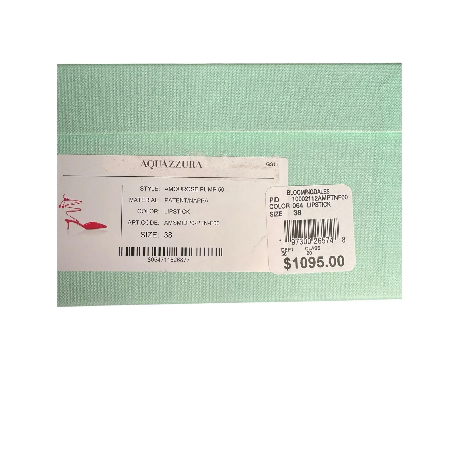 Aquazzura NIB Amourose 50mm Pump in Lipstick Red Patent Leather Size 38 - Image 11