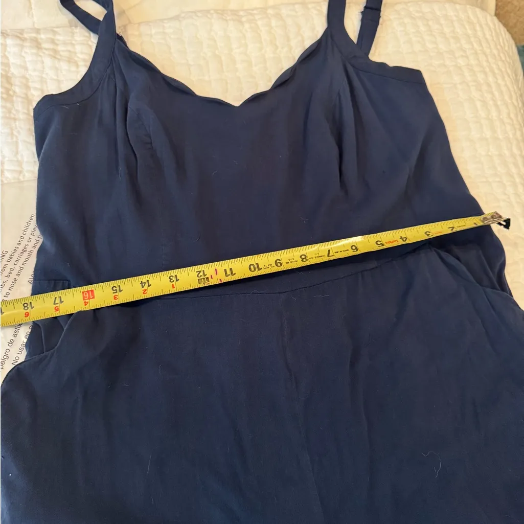 41 Hawthorn Navy Scalloped Romper 1X | Coastal Granddaughter Brunch Fall Outfit Blue Size XL - Image 12