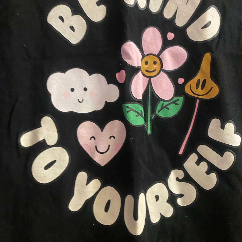 Return To Sender Womens Black Tee T Shirt M Be Kind To Yourself Graphic Size M - Image 2