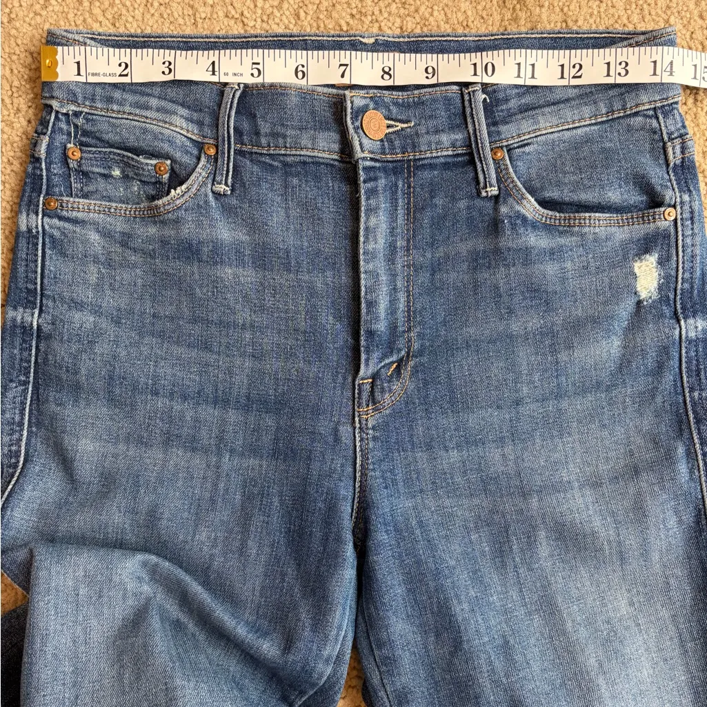 MOTHER denim revolve The Vamp Fray Crazy Like A Fox skinny ankle Jeans size 28 Blue - Image 14