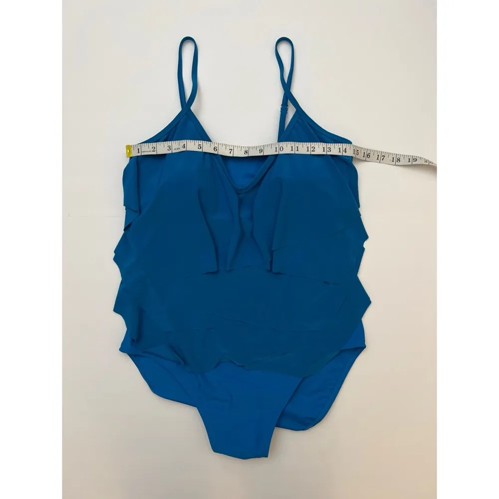 Beyond Control Ocean Solid Essentials Geometric Overlay One Piece Swimsu… Blue Size 14 - Image 9