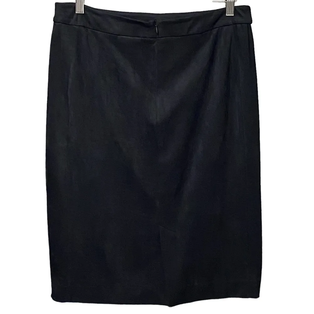 Christian Siriano For J Jill Black Faux Suede Pencil Skirt Size Medium - Image 2