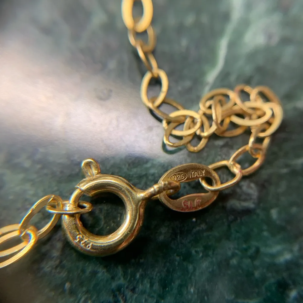 Geometric Hammered Finish Pendant Necklace Solid 925 Gold Plated 35” Long - Image 5