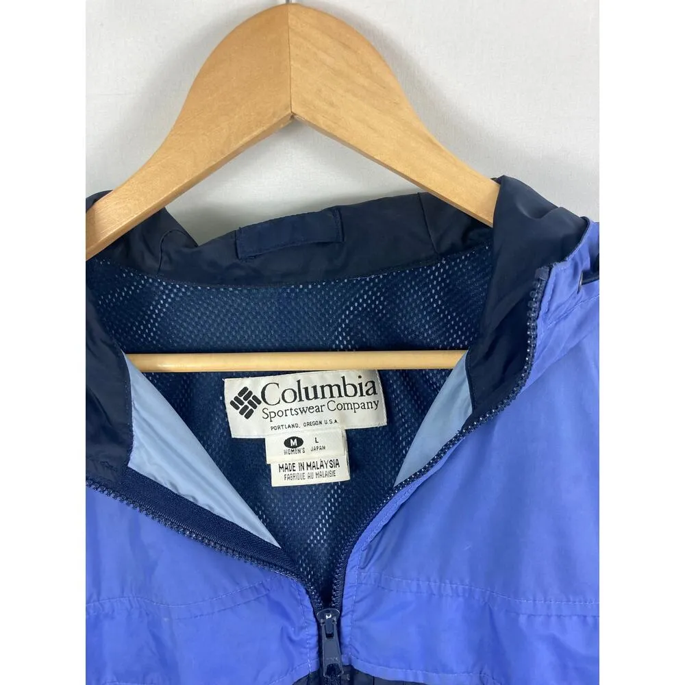 Columbia Zip Up Hooded Windbreaker Packable Rain Jacket Size Medium - Image 3