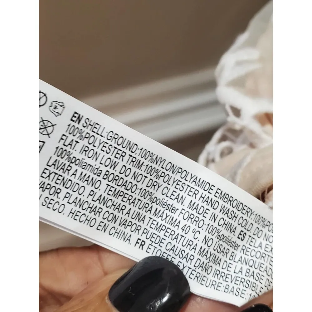 FOREVER 21 Womens Beige Lace Floral V Neck Sleeveless Knee Length Dress Size M - Image 9