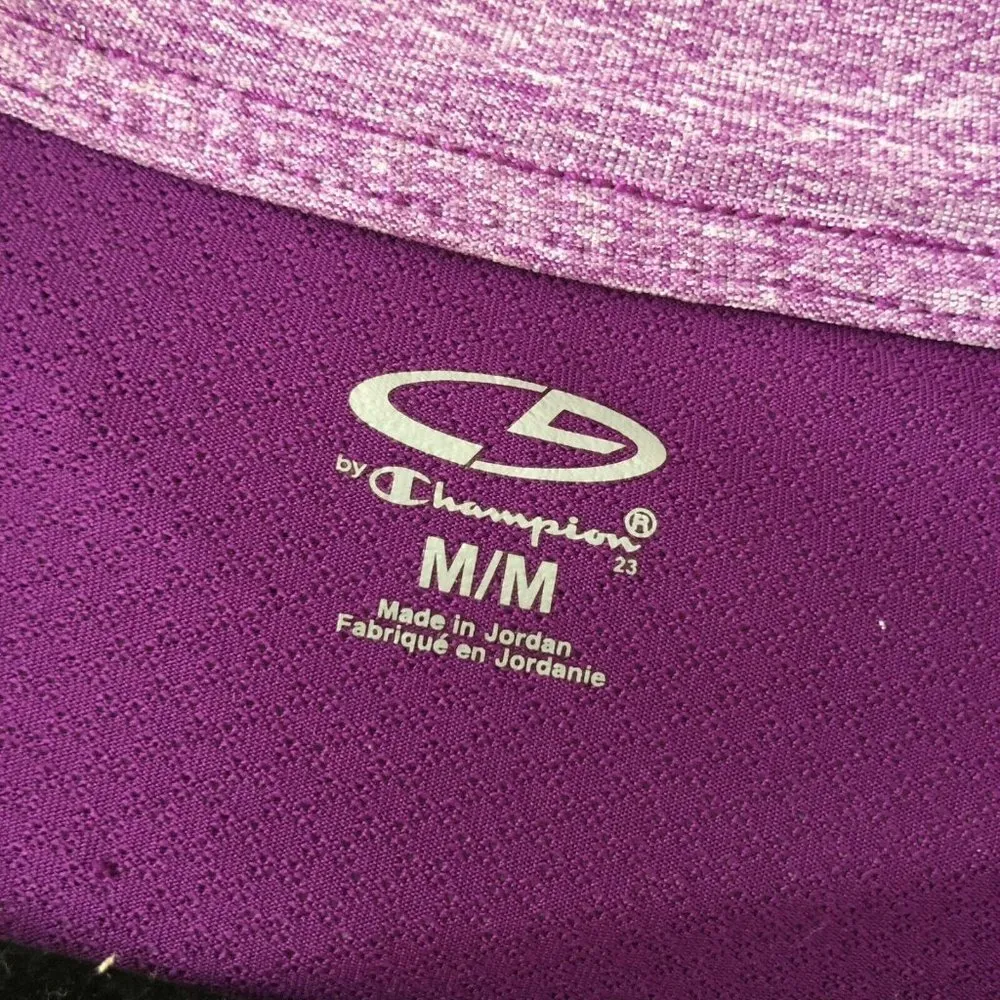 C9 Champion Womens Pullover Top Mesh 1/4 Zip Long Sleeve Colorblock Purple M - Image 3