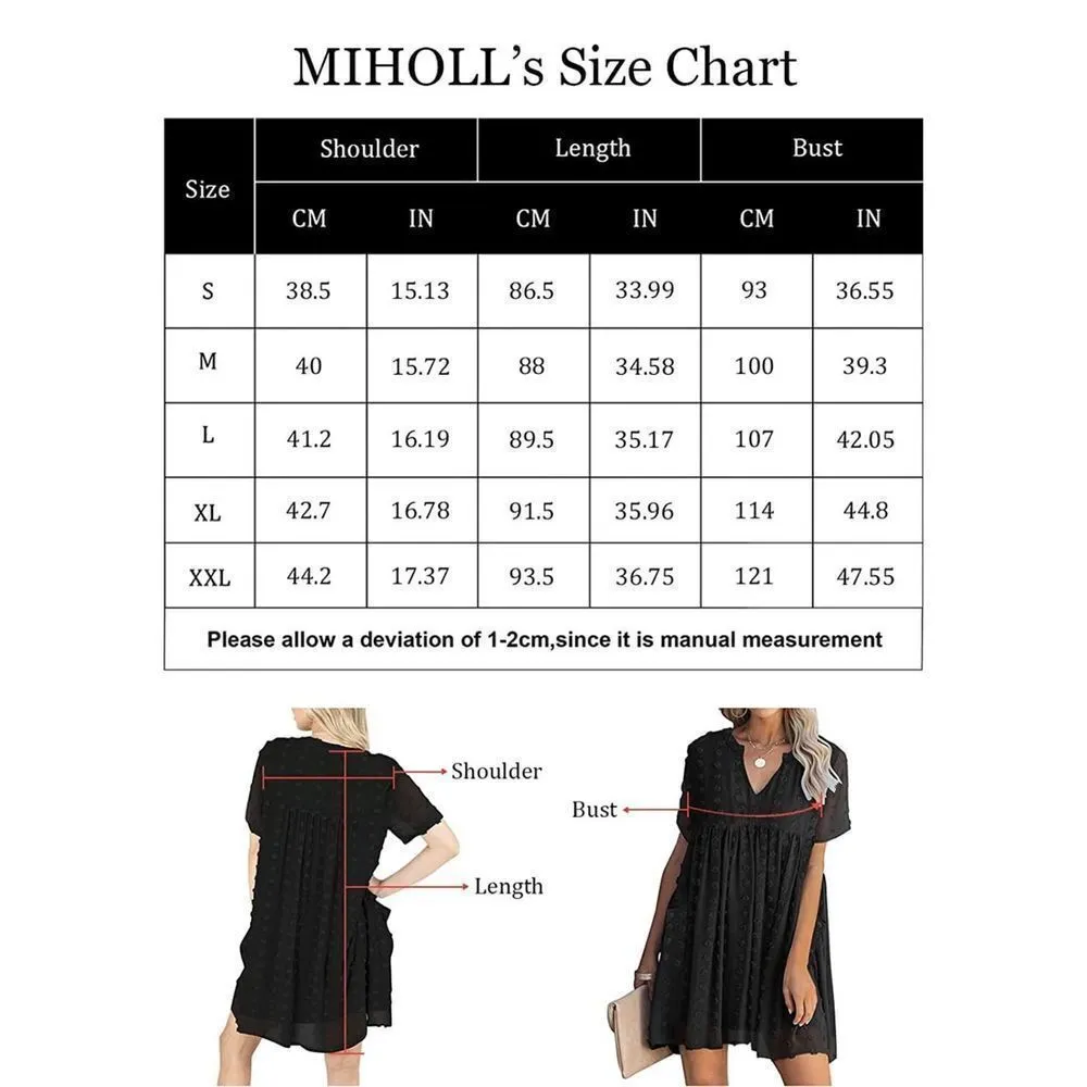 NEW MIHOLL L V Neck Short Sleeve Ruffle Loose Summer Flowy Mini Dress S Blue - Image 4