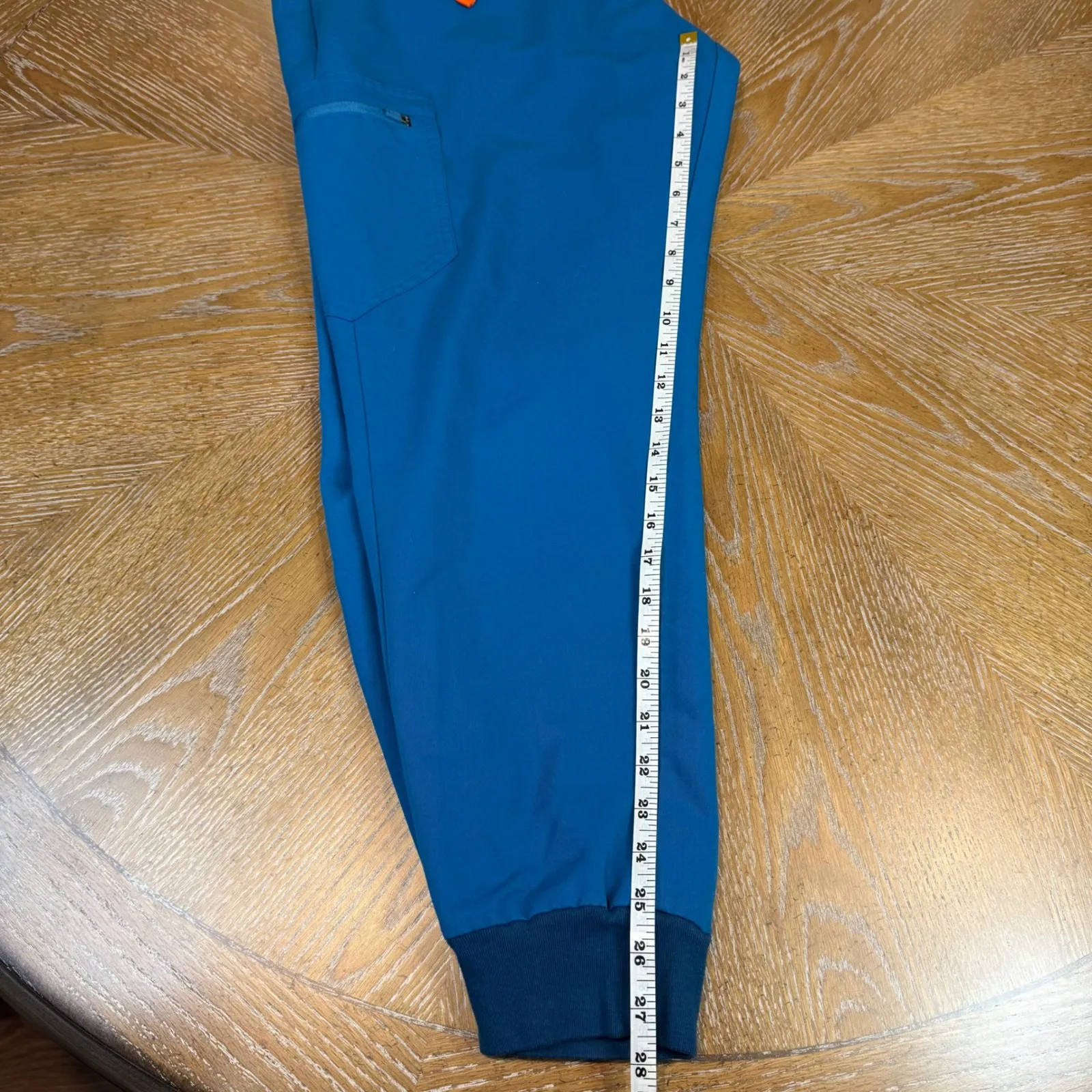 Figs Zamora Scrub Jogger Pants Teal Blue Orange Drawstring Size XL PO 1652 - Image 10