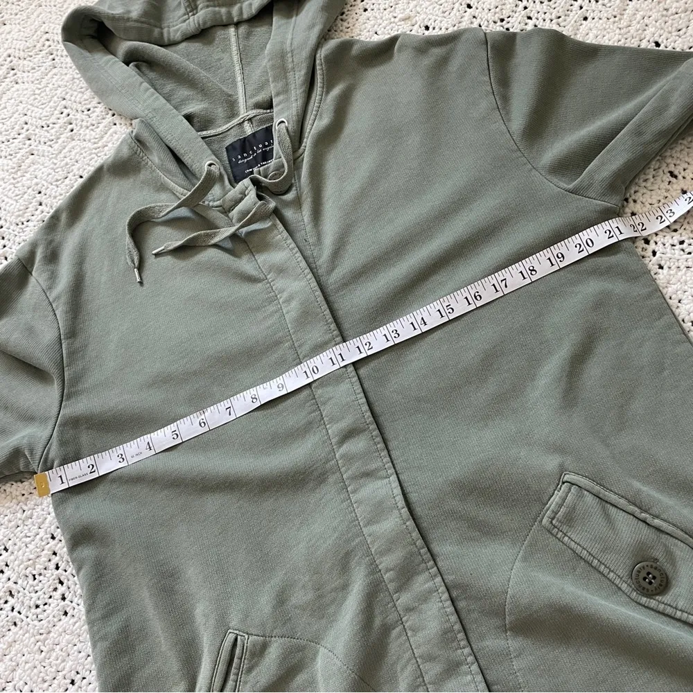 Sanctuary Cotton French Terry Hooded Oversized Shacket Jacket Green (Large) - Image 5