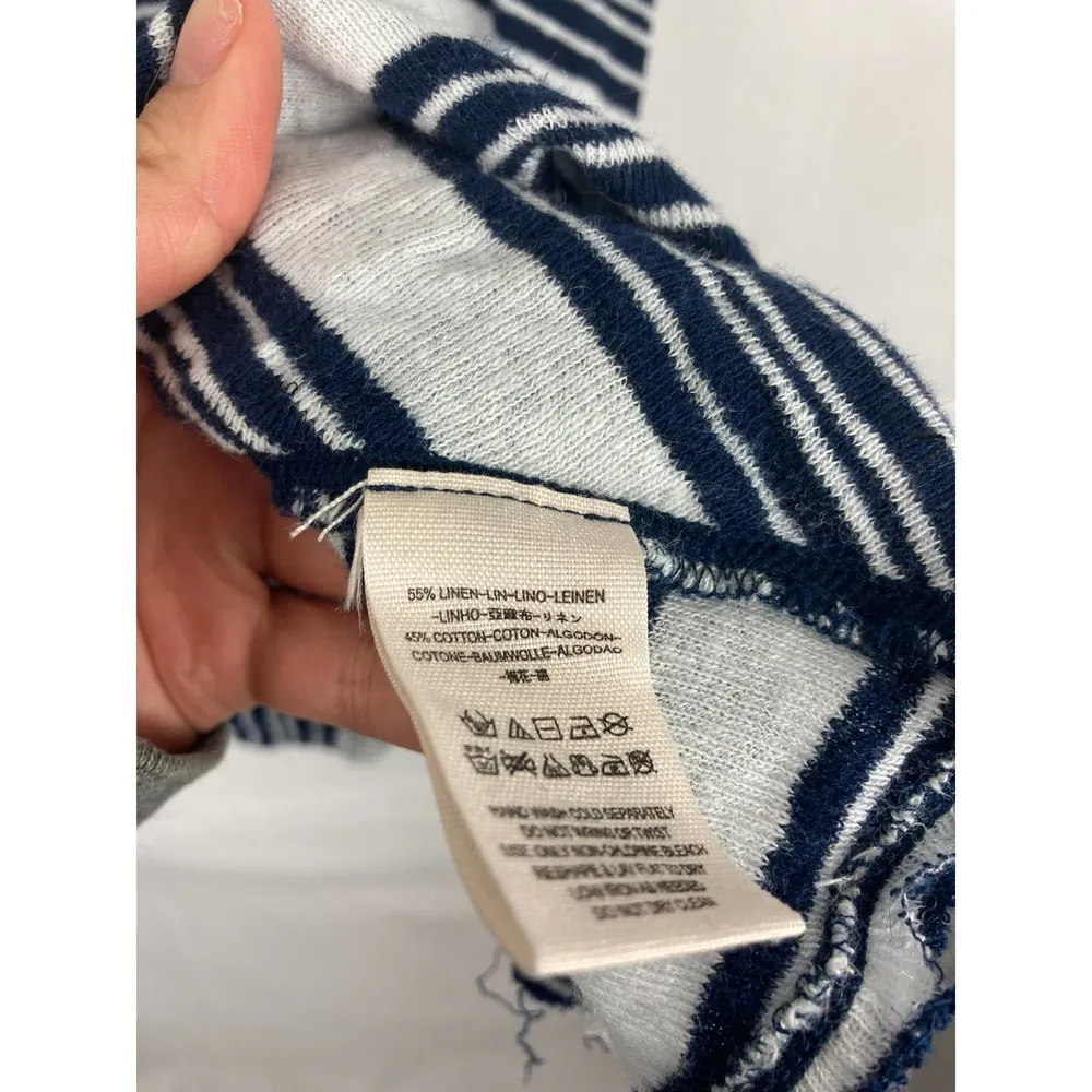 We the Free Tank White Blue Striped Asymmetrical - Image 4