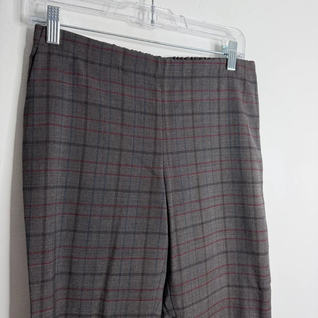 6397 Pull On Trouser Wool Stretch Gray Plaid Small Casual Workwear - Image 6