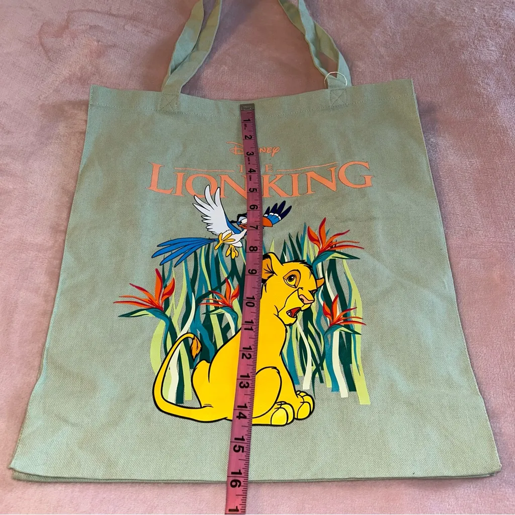 Lion King light green cotton tote bag with young Simba and Zasu flawed - Image 11