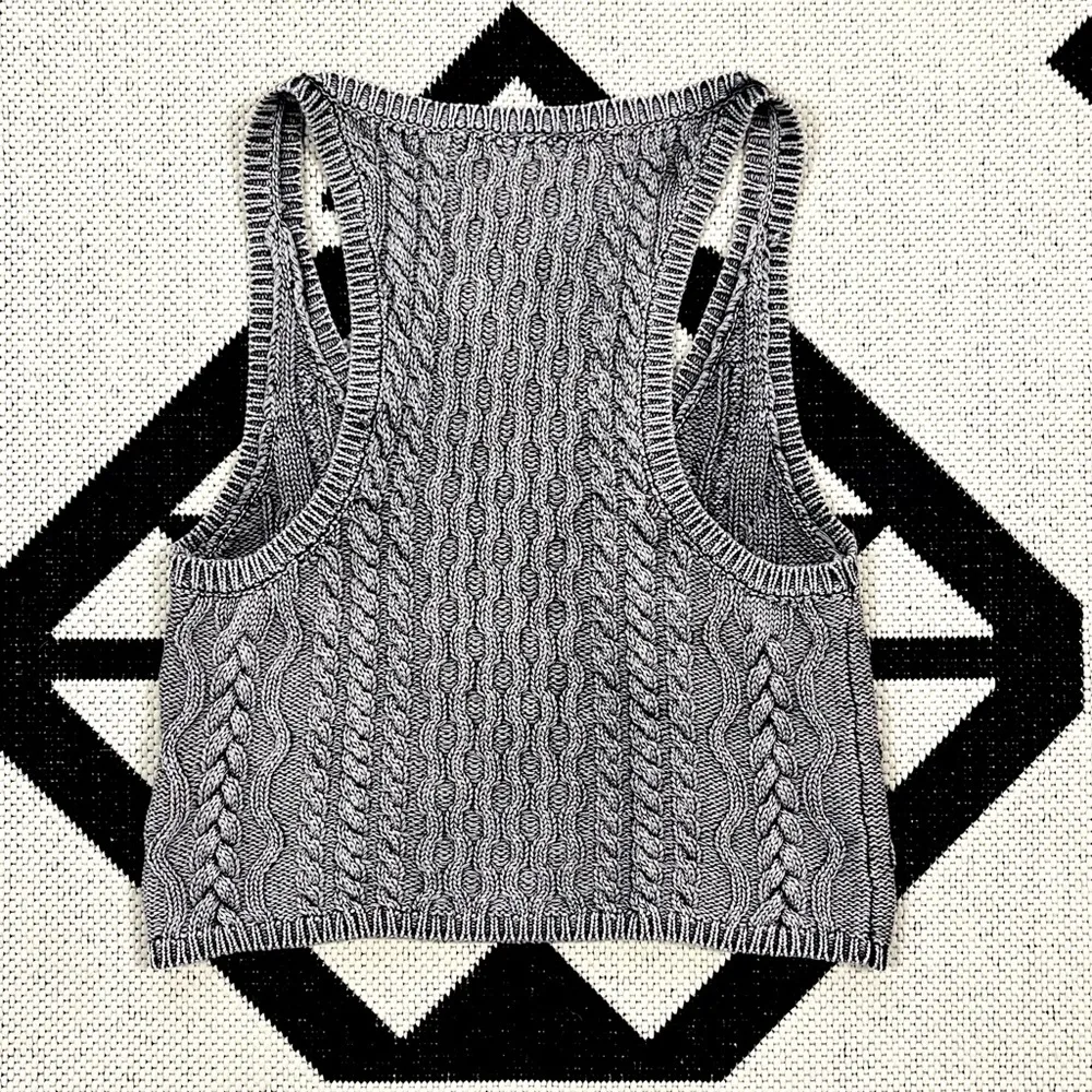 Free People High Tide Cable Knit Scoop Neck Sweater Tank Top XS - Image 11