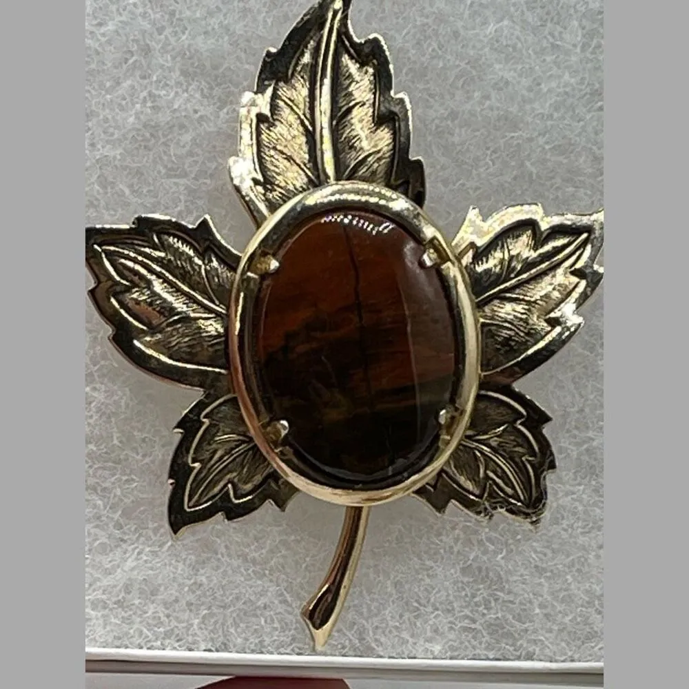 Stunning vintage statement brooch Brecciated Jasper Brown - Image 2